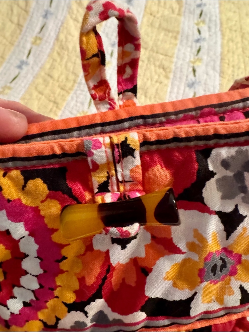 Vera Bradley Pink Multi-Color Quilted Floral Tote - Picture 3 of 5